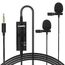  Микрофон CANDC DC-C2, петличный, Jack 3.5mm, черный, двойной всенаправленный 