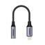  Адаптер  AUX 3,5 - Lightning Foneng BM30,  14см (Metal Gray) 
