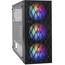  Корпус ExeGate EVO-8243 EX292859RUS Miditower (ATX, без БП, 2*USB+1*USB3.0, черный, 3 вент. с RGB подсветкой, боковая панель - закаленное стекло) 