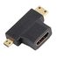  Переходник аудио-видео HDMI (f)/Micro HDMI (m)/Mini HDMI (m) черный (+ Mini HDMI (Male)) 