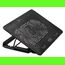  Подставка для ноутбука до 15,6" Buro BU-LCP156-B214H Black, 2 вентилятора: 140 мм, поток: 76.61 CFM, уровень шума: 21 dB(A), 2 х USB-разъёма, LED подсветка, регулировка наклона, материал: металл, пластик 